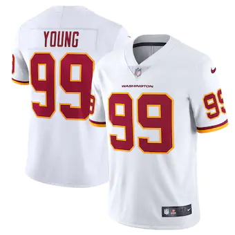 mens nike chase young white washington football team vapor 